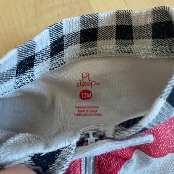 PL Sleep By Petit Lem Footed Pajama Unisex Sleeper BNWOT Holiday Xmas W Hat - Picture 3 of 7